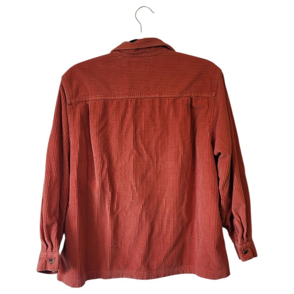 L.L. Bean Vintage Rust Orange Corduroy Button Front Top Women's Size LP - Picture 2 of 6